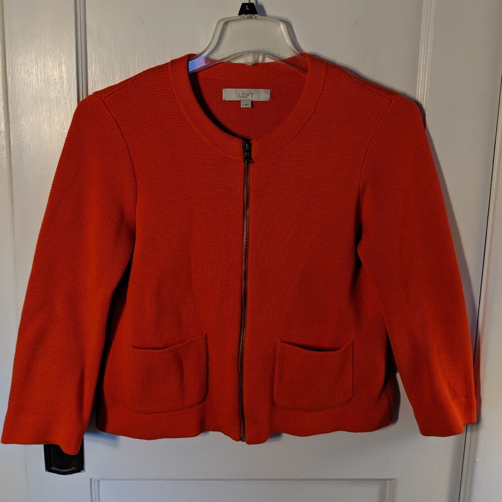 Loft quarter sleeve zipper sweater